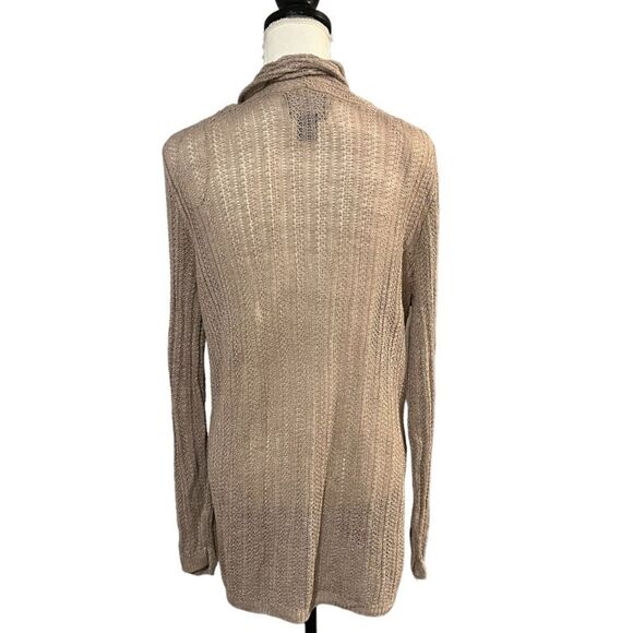 Tahari XL tan linen open cardigan EUC - Picture 4 of 8